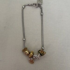Elegant Two-Tone Charm Bracelet